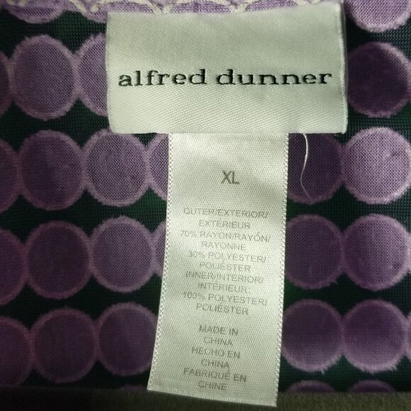 Alfred Dunner Semi Sheer Nantucket Polka Dot Long Sleeve Womens XL Purple - Picture 5 of 5
